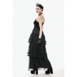 Dark In Love Revenant Gothic Ruffle Faux Leather Detail Skirt