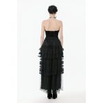 Dark In Love Revenant Gothic Ruffle Faux Leather Detail Skirt