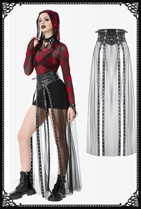 Dark In Love Xara Sheer Belted Skirt