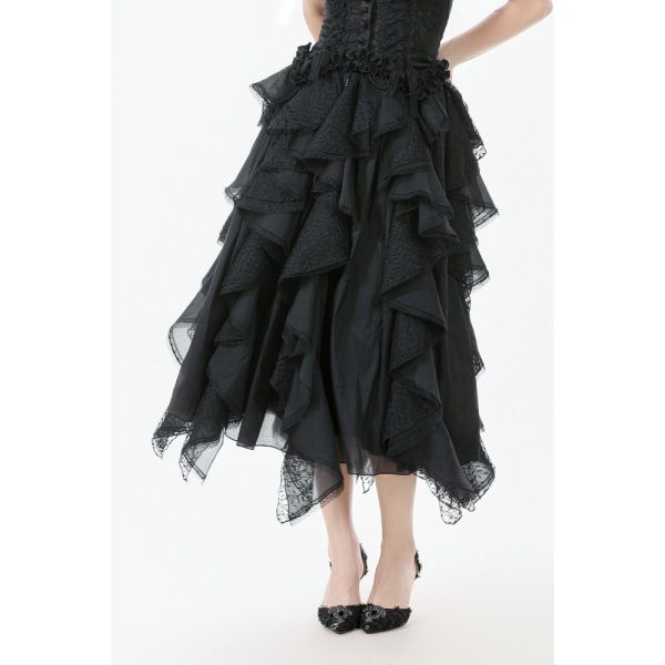 Dark In Love KiKi's Bloom Gothic Ruffle Skirt