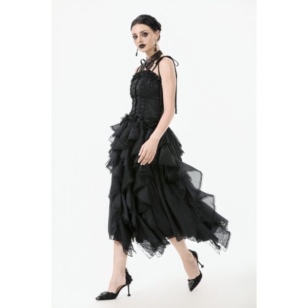 Dark In Love KiKi's Bloom Gothic Ruffle Skirt
