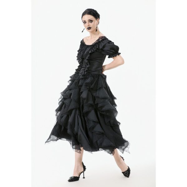 Dark In Love KiKi's Bloom Gothic Ruffle Skirt