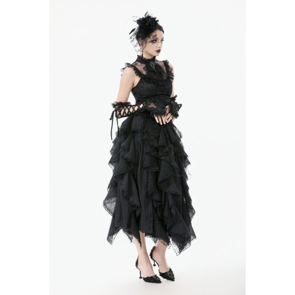 Dark In Love KiKi's Bloom Gothic Ruffle Skirt