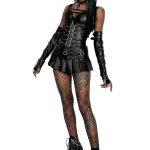 Pleated Micro Mini Bondage Skirt in Matte Black Vegan Leather