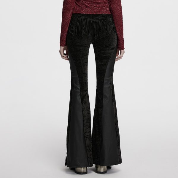Punk Rave Goth 'n' Roll Rockstar Fringe Flare Trousers