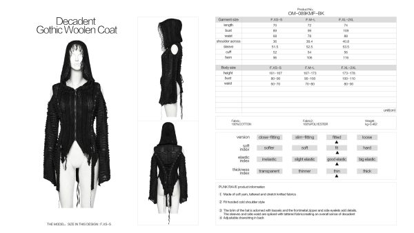 Punk Rave Nuclear Nomad Gothic Hoodie