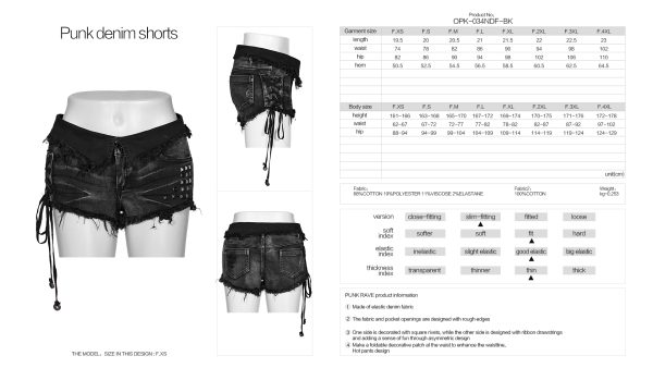 Punk Rave Destruction Denim Shorts