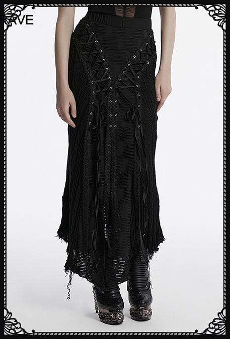 Punk Rave Izora Lace Up Long Skirt