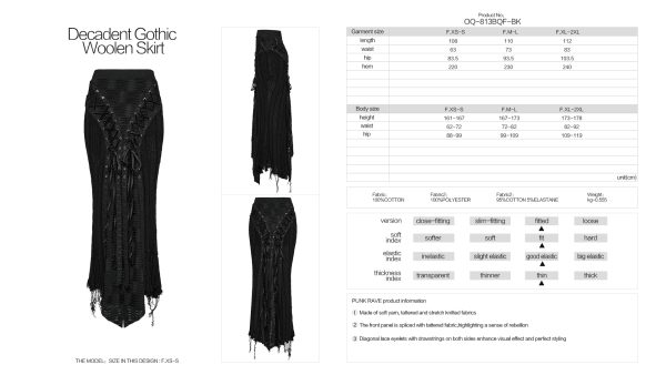 Punk Rave Izora Lace Up Long Skirt