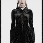 Punk Rave Hexed Velvet Cross Detail Hooded Gothic Dress
