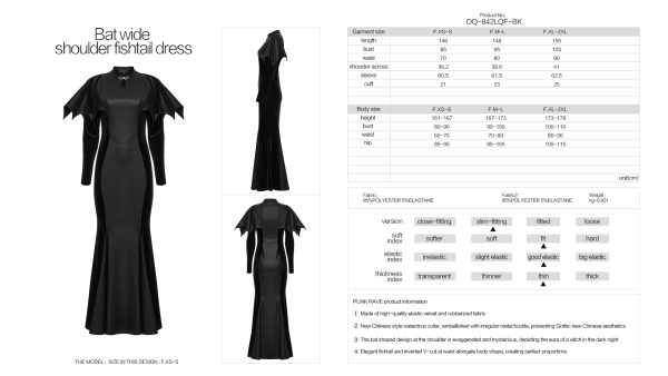 Punk Rave Mina Bat x Morticia Gothic Dress