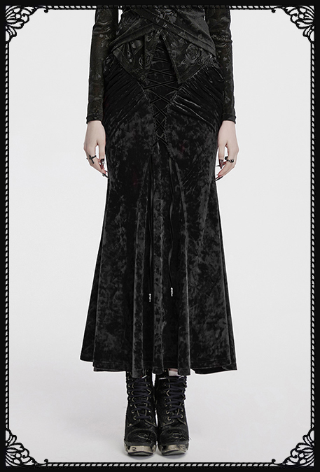 Punk Rave Velvet Rush Gothic Mermaid Tail Skirt