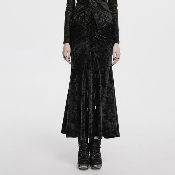 Punk Rave Velvet Rush Gothic Mermaid Tail Skirt