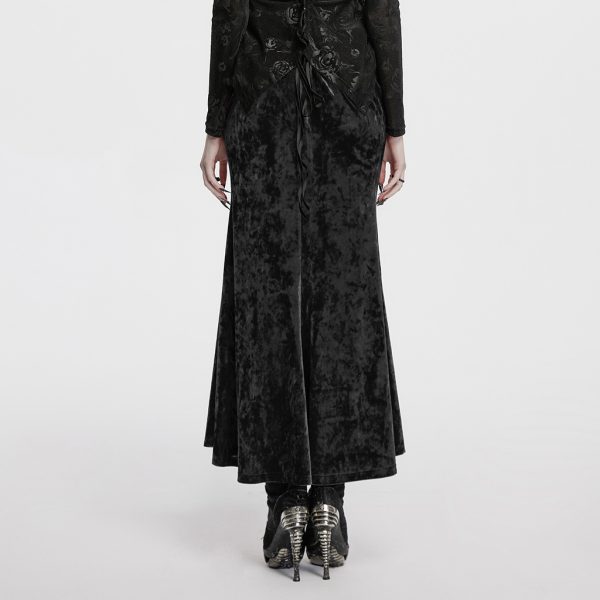 Punk Rave Velvet Rush Gothic Mermaid Tail Skirt