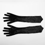 Punk Rave Velvet Rush Embroidered Gothic Gloves