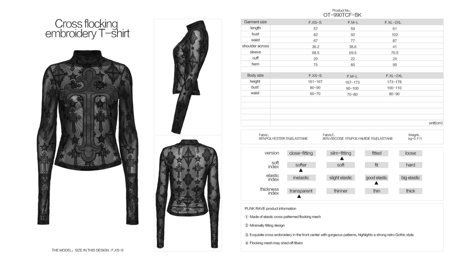 Punk Rave God Don’t Save Me Cross Sheer Gothic Top