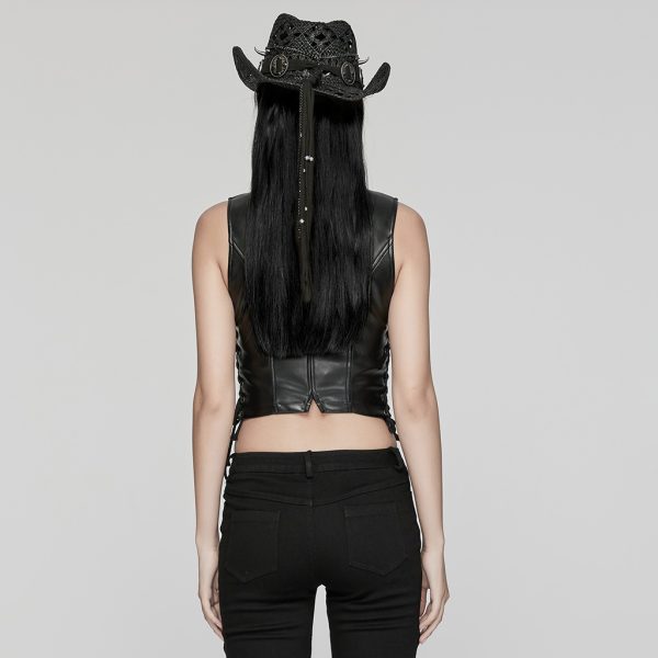 Punk Rave Calamity Gothic Cowboy Faux Leather Vest