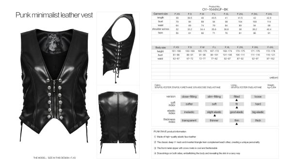 Punk Rave Calamity Gothic Cowboy Faux Leather Vest