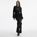 Punk Rave Black Bat Wing Collar Gothic Ombre Shirt