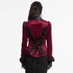 Punk Rave Red Bat Wing Collar Gothic Ombre Shirt