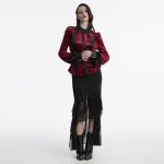 Punk Rave Red Bat Wing Collar Gothic Ombre Shirt