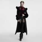 Punk Rave Mia Fur Long x Short Gothic Coat