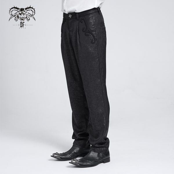 Devil Fashion  Vincent Embroidered Gothic Pants