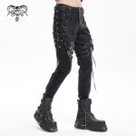 Devil Fashion Raver Laced Up Strap Detail Bondage Pants
