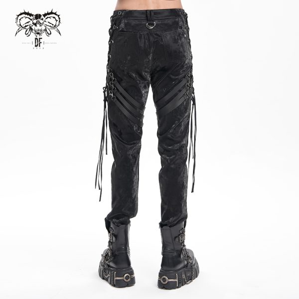 Devil Fashion Raver Laced Up Strap Detail Bondage Pants