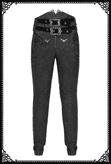 Devil Fashion Xavier Hight Waisted With Belt Decor Gothic Trousers