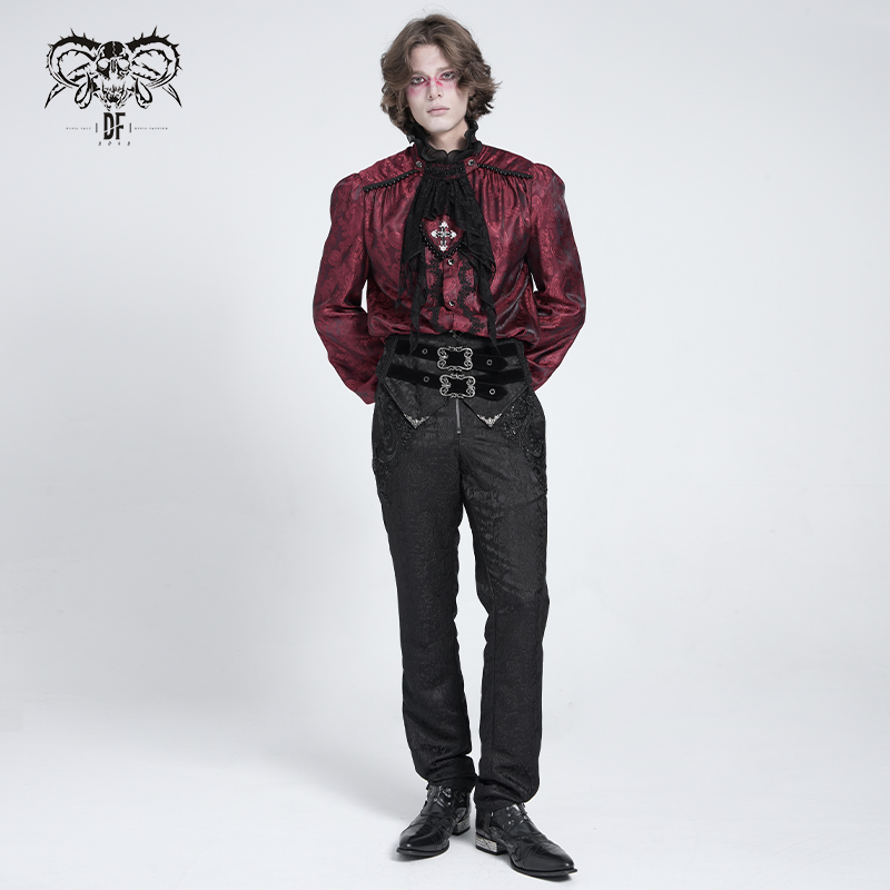 Devil Fashion Xavier Hight Waisted With Belt Decor Gothic Trousers