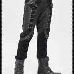Devil Fashion Necro Buckle PU Trousers