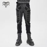 Devil Fashion Necro Buckle PU Trousers