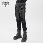 Devil Fashion Necro Buckle PU Trousers