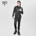 Devil Fashion Necro Buckle PU Trousers