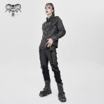 Devil Fashion Necro Buckle PU Trousers