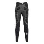 Devil Fashion Necro Buckle PU Trousers