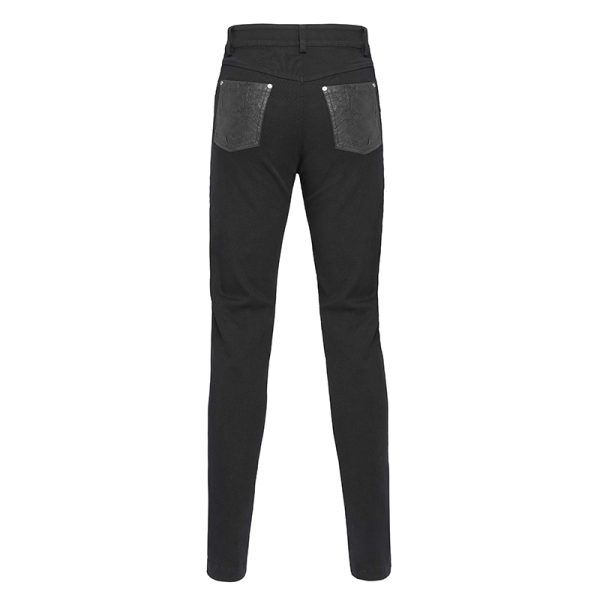 Devil Fashion Necro Buckle PU Trousers