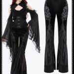 Dark In Love Mortis Embroidered Flare Gothic Leggings