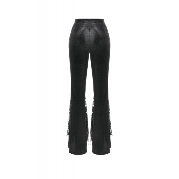 Dark In Love Mortis Embroidered Flare Gothic Leggings