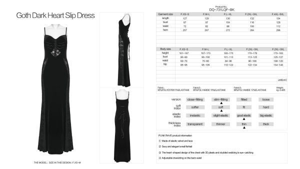 Punk Rave Bleeding Heart Lace Details Gothic Dress