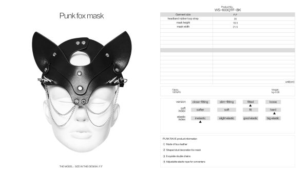 Punk Rave Chain Cat Mask