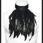 Punk Rave Raven Feather Jabot
