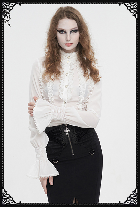 Devil Fashion De Mort White Blouse