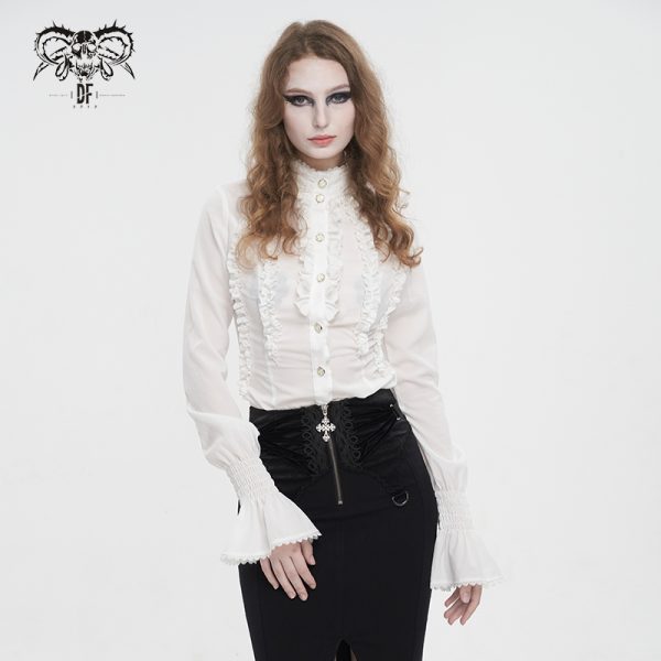 Devil Fashion De Mort White Blouse