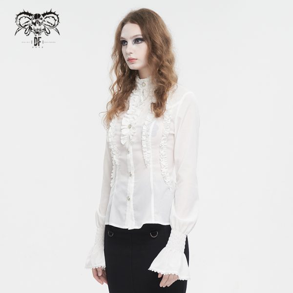 Devil Fashion De Mort White Blouse