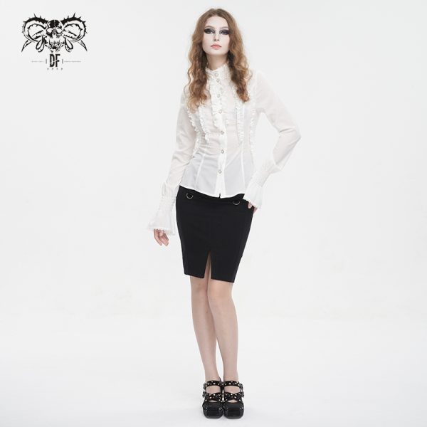 Devil Fashion De Mort White Blouse