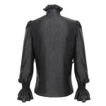 Devil Fashion Graveyard Vampire Cross Ruffle Black Shirt