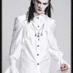 Devil Fashion Graveyard Vampire Cross Ruffle White Shirt