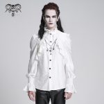 Devil Fashion Graveyard Vampire Cross Ruffle White Shirt